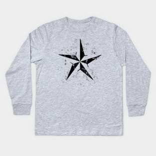 Nautical Star - Grunge Kids Long Sleeve T-Shirt